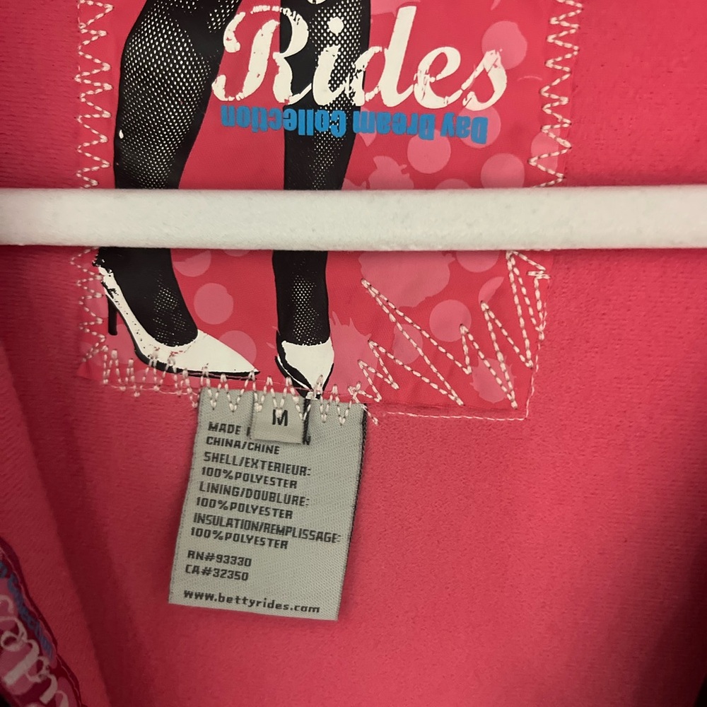 Betty Rides Black Jacket with Pink Lining Womens Med EUC - Picture 5 of 6